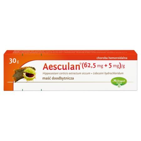 Aesculan 62,5 mg + 5 mg Maść doodbytnicza 30 g 