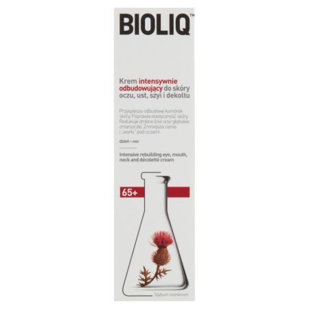 Bioliq 65+ Krem intensywnie odbudowujący do skóry oczu ust szyi i dekoltu 30 ml
