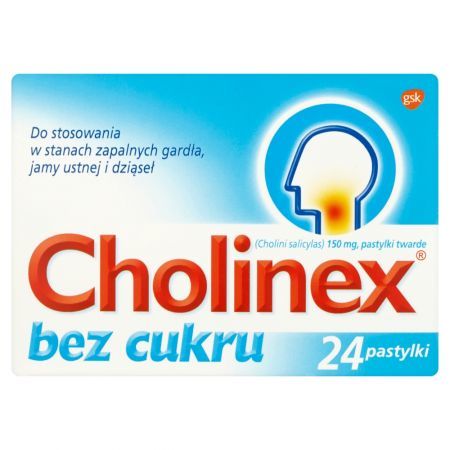 Cholinex 150 mg Pastylki twarde bez cukru 24 pastylki