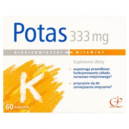 Colfarm Potas 333 mg Suplement diety 60 kapsułek