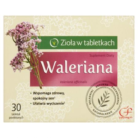 Colfarm Zioła w tabletkach Waleriana Suplement diety 30 tabletek
