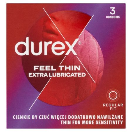 Durex Feel Thin Fetherlite Elite Extra Lubricated Prezerwatywy 3 sztuki