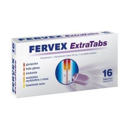 Fervex Extra Tabs 0,5g+4mg 16 tabl.powl.