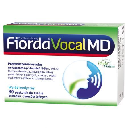 Fiorda Vocal MD Wyrób medyczny pastylki do ssania o smaku owoców leśnych 30 sztuk