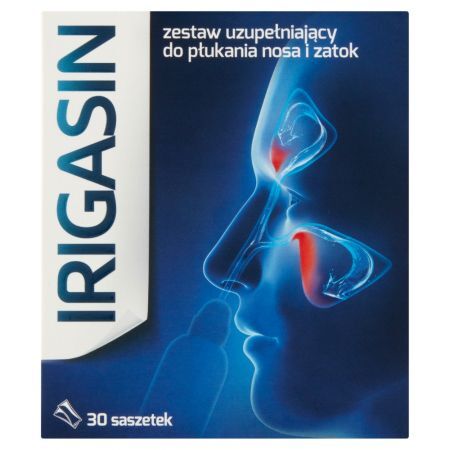 Irigasin Wyrób medyczny zestaw uzupełniający do płukania nosa i zatok 64,8 g (30 x 2,16 g)