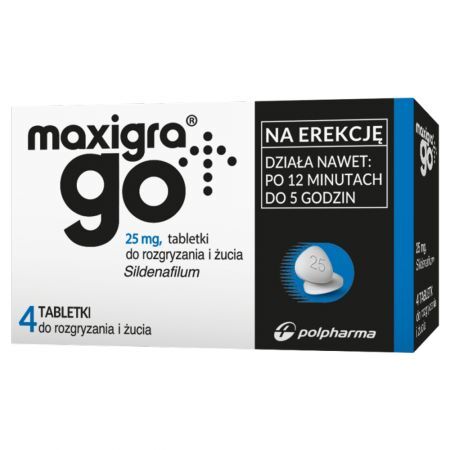 Maxigra Go 25 mg x 4 tab do rozgr i żucia