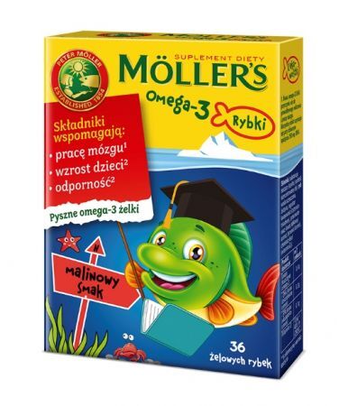 Mollers Omega-3 Rybki Malinowy żelki x 36