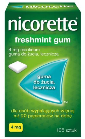 Nicorette Freshmint Gum Guma do żucia lecznicza 4 mg 105 sztuk