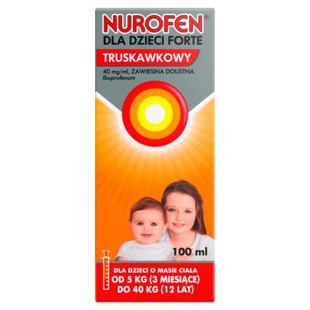 Nurofen dla dzieci Forte Zawiesina doustna o smaku truskawkowym 100 ml