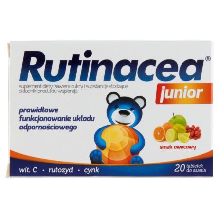 Rutinacea junior Suplement diety smak owocowy 20 sztuk