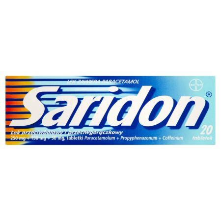 Saridon Lek przeciwbólowy i przeciwgorączkowy 20 tabletek