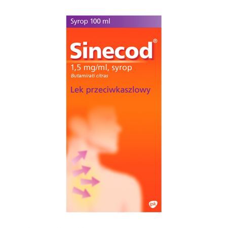 Sinecod 1,5 mg/ml Syrop Lek przeciwkaszlowy 100 ml