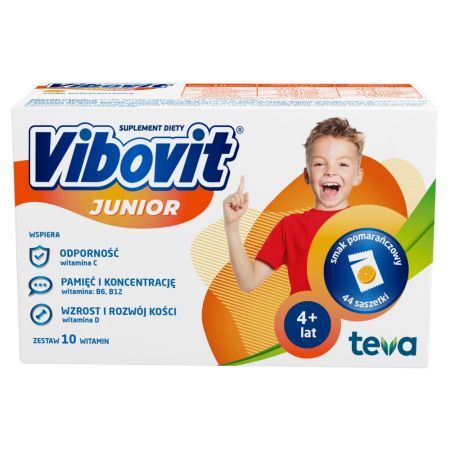 Vibovit Junior Suplement diety smak pomarańczowy 88 g (44 sztuki)