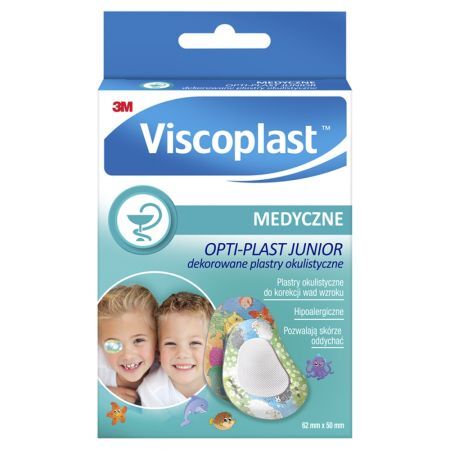 Viscoplast Opti-plast junior dekorowany Plastry okulistyczne do korekcji wad wzroku 10 sztuk