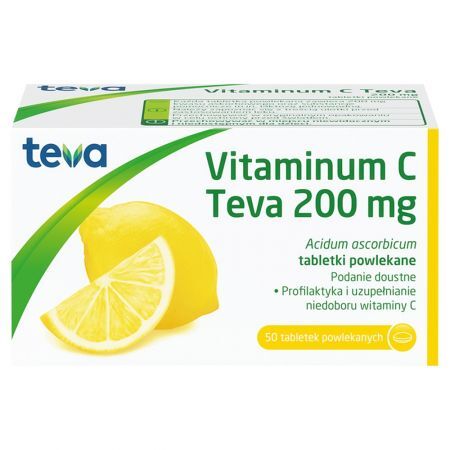 Vitaminum C 200 mg Tabletki powlekane 50 sztuk